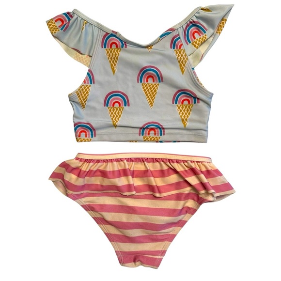 Tea Collection | Girl Blue & Purple Ice Cream Cone Tankini Swim Set Size 6 - Picture 9 of 11